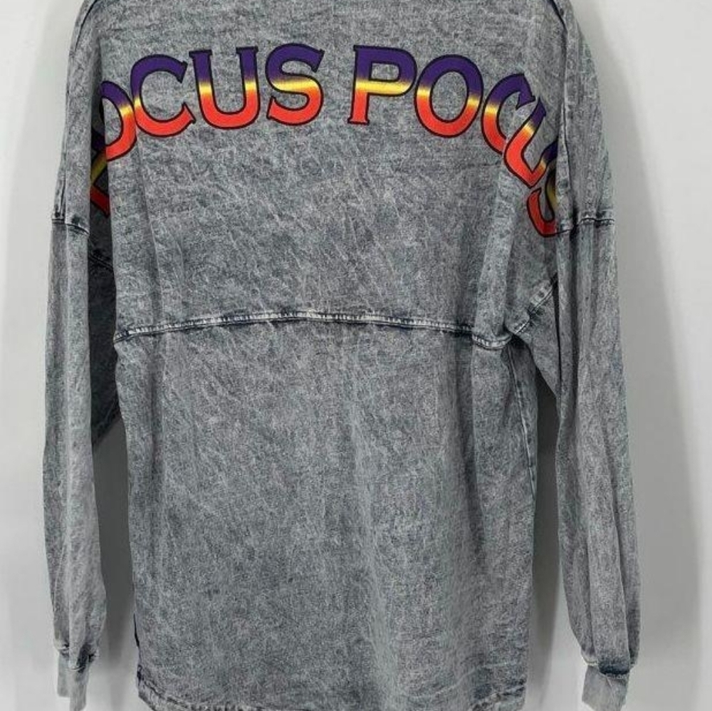 Disney Women's Gray Laced Up Hocus Pocus Black Flame Spirit Jersey Sz XS
